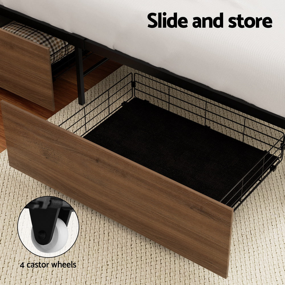 2x Bed Frame | Storage Drawers | Trundle | Black