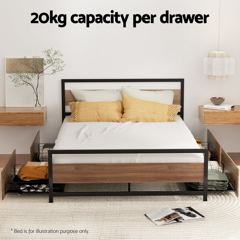 2x Bed Frame | Storage Drawers | Trundle | Black