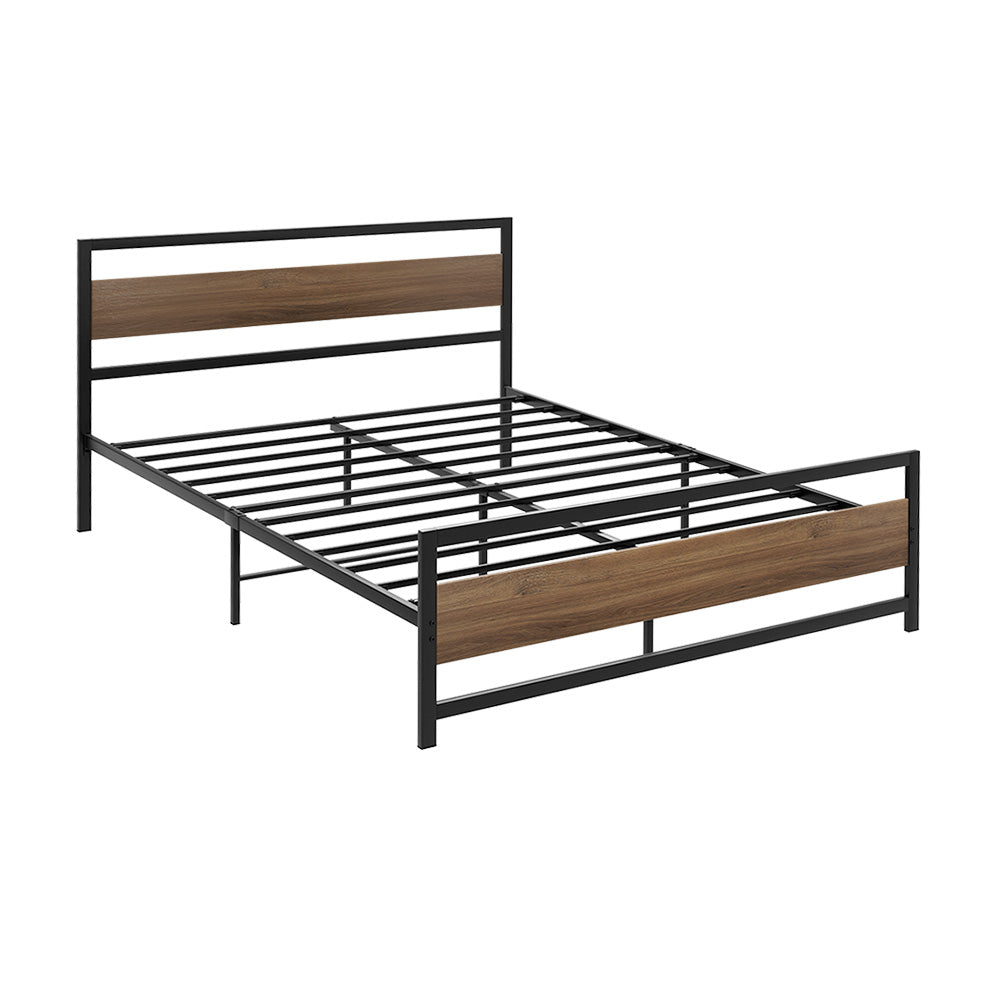 Bed Frame | Double Size | Metal Base | Mattress Platform Foundation | Black | DREW