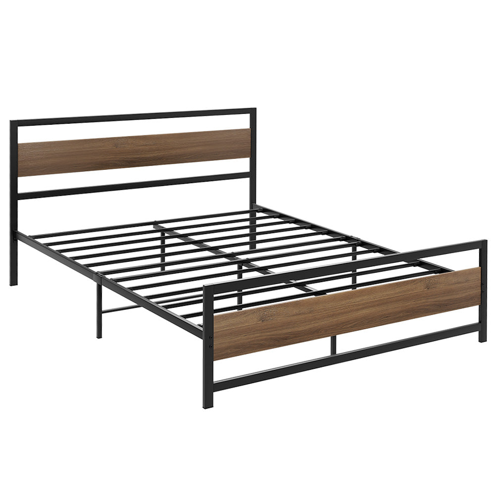 Bed Frame | Queen Size | Metal Base | Mattress Platform Foundation | Black | DREW