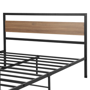 Bed Frame | Queen Size | Metal Base | Mattress Platform Foundation | Black | DREW