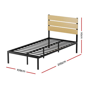 Bed Frame | King Single Size | Metal Base | Mattress Platform Foundation | PAULA