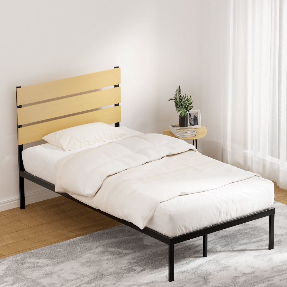 Bed Frame | King Single Size | Metal Base | Mattress Platform Foundation | PAULA
