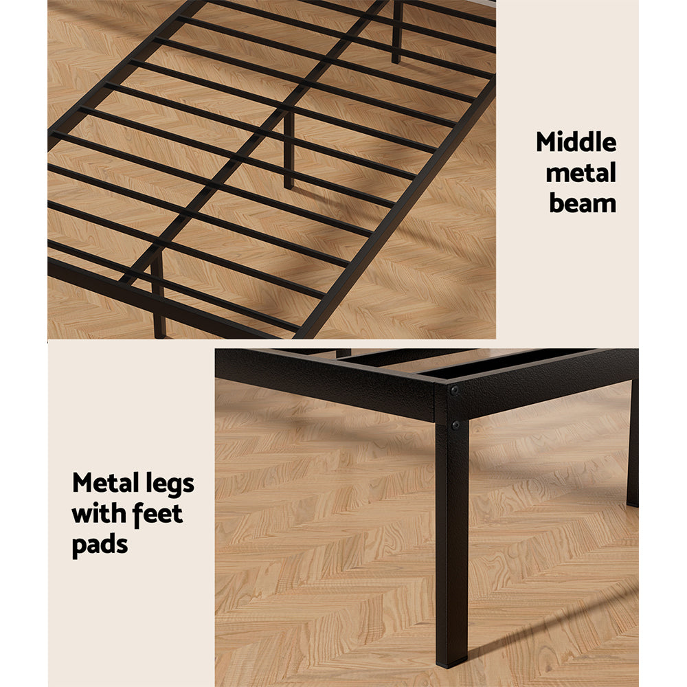 Bed Frame | King Single Size | Metal Base | Mattress Platform Foundation | PAULA