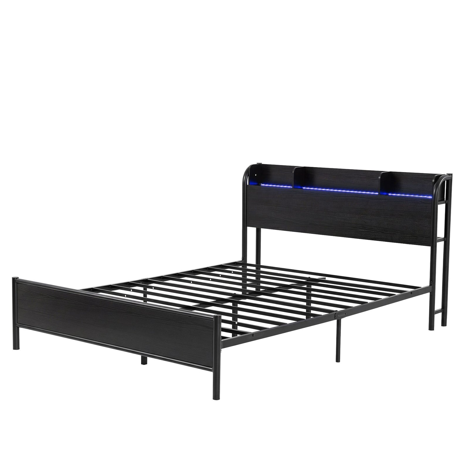 Queen Bed Frame | Storage Shelf Headboard & Charging Station