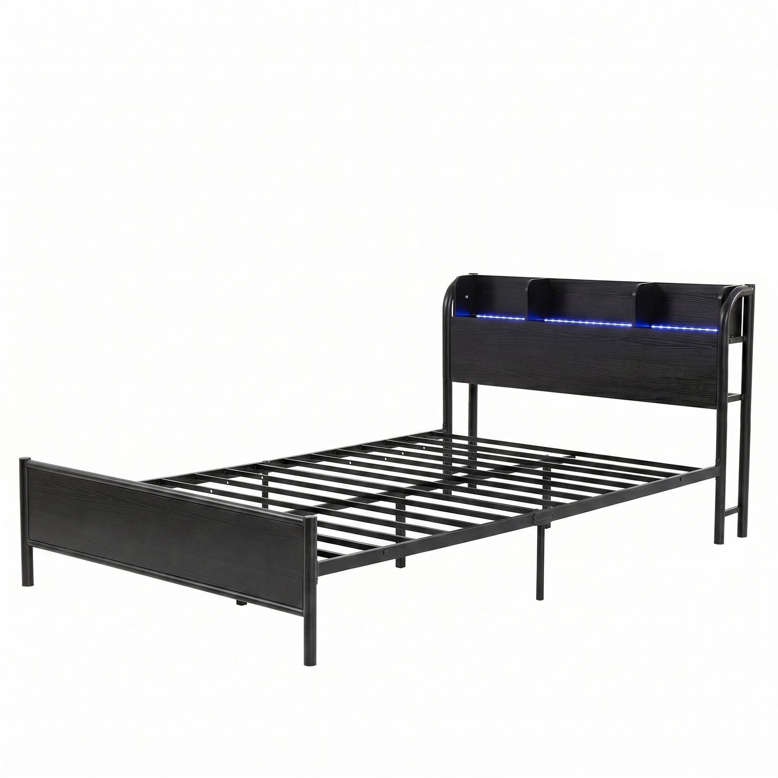 Single Bed Frame | Storage Shelf Headboard & Charging Station