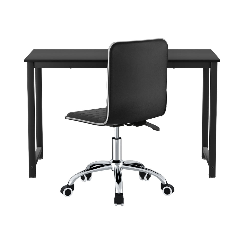 Artiss Computer Desk | 120cm | Executive Office Chair Set | PU Leather | Low Back | Black