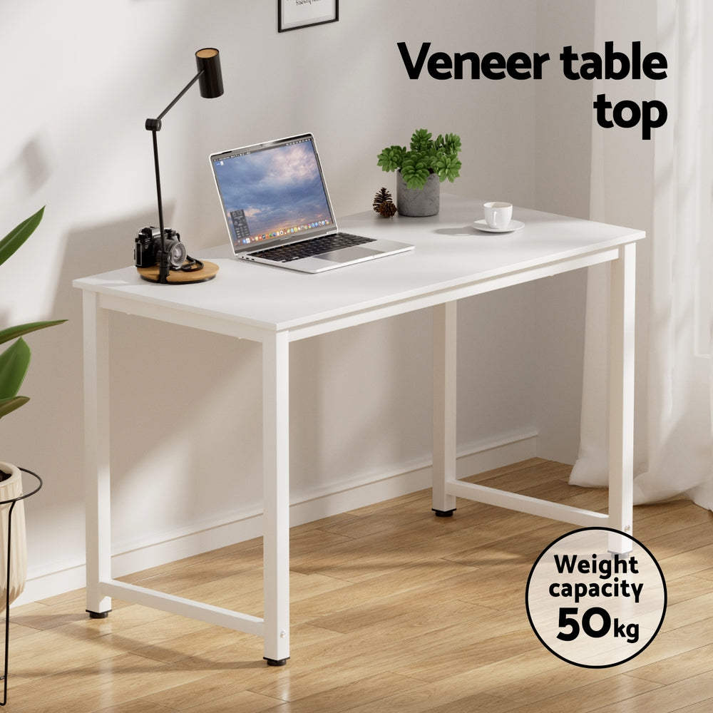 Artiss Computer Desk | 120cm | Executive Office Chair Set | PU Leather | Low Back | White