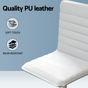 Artiss Computer Desk | 120cm | Executive Office Chair Set | PU Leather | Low Back | White