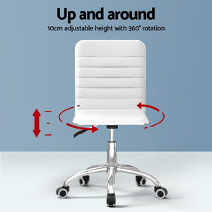 Artiss Computer Desk | 120cm | Executive Office Chair Set | PU Leather | Low Back | White