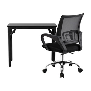 Artiss Office Set | Mesh Chair + Foldable Study Desk | Black