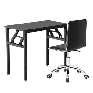 Artiss Office Set | PU Leather Chair + Foldable Study Desk | Black