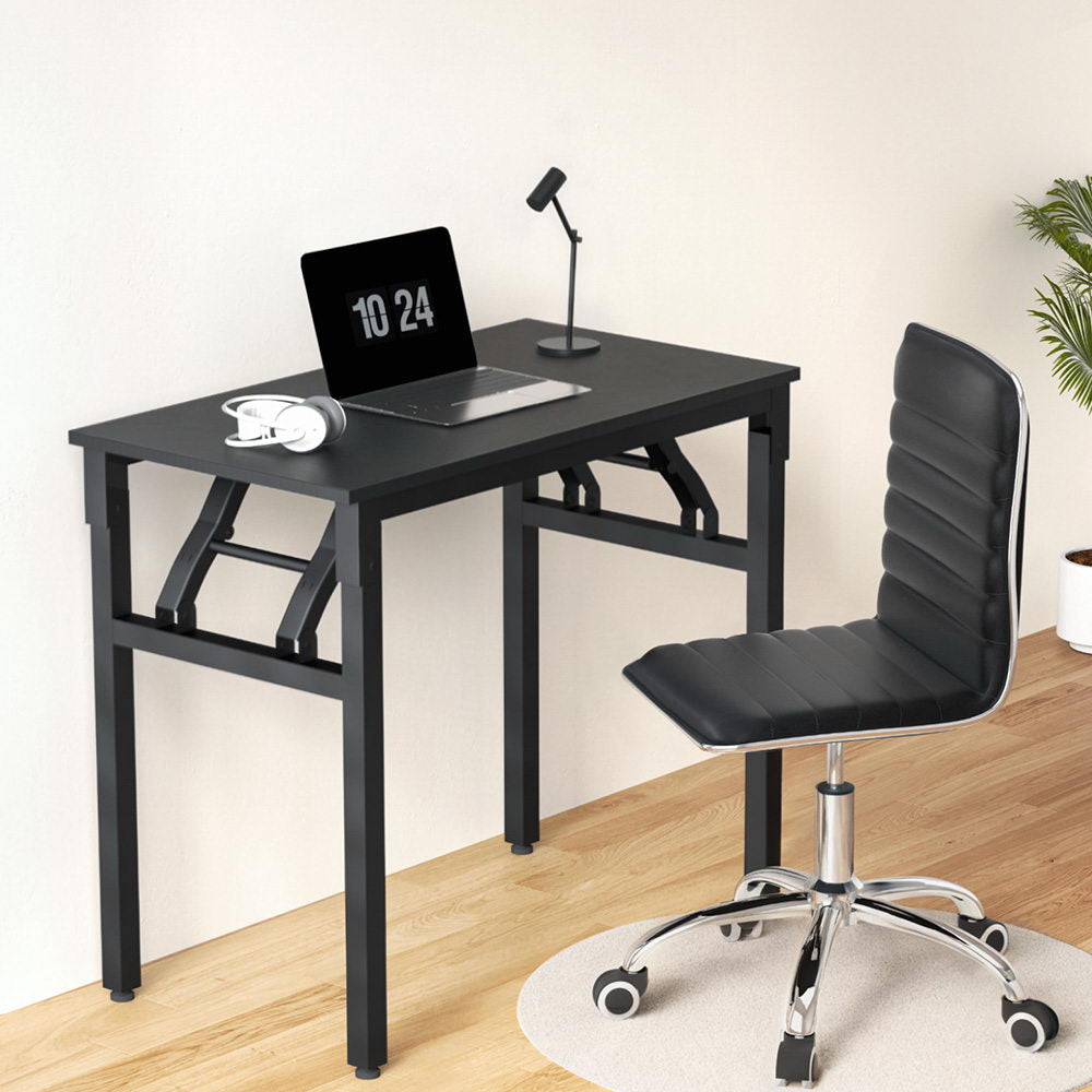 Artiss Office Set | PU Leather Chair + Foldable Study Desk | Black