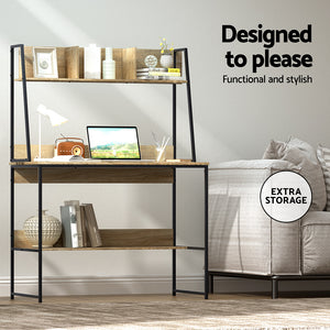 Computer Desk | Bookshelf Storage | 100CM | Oak