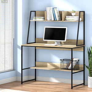 Computer Desk | Bookshelf Storage | 100CM | Oak