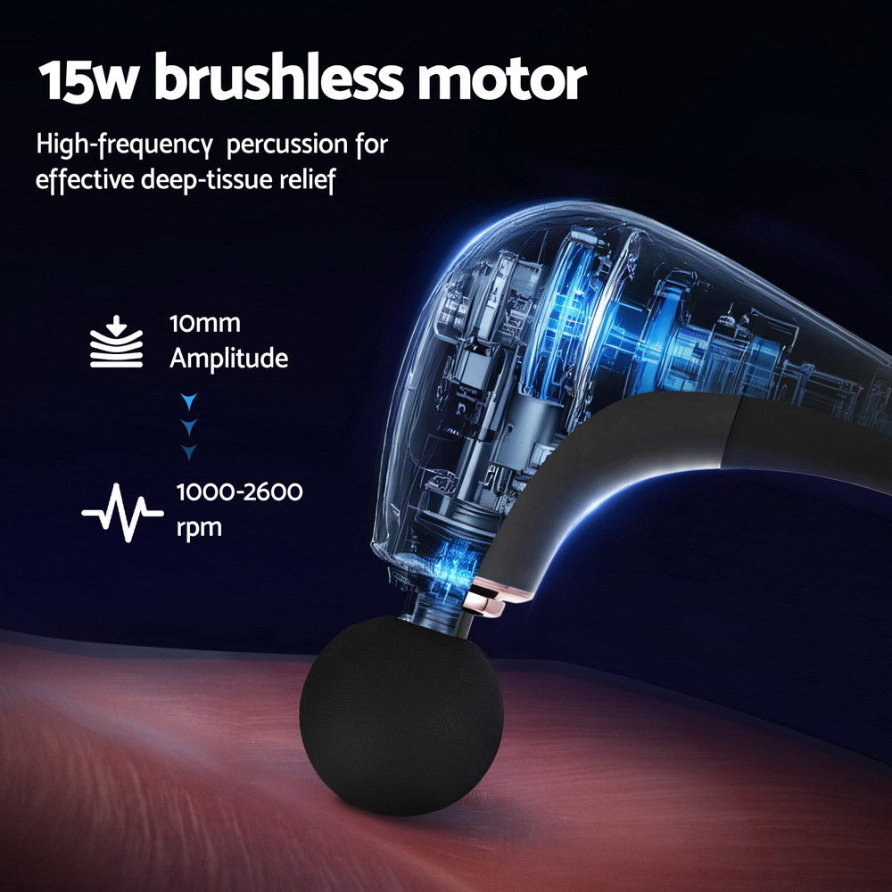 Everfit Massage Gun | U-Shaped Handle | 4 Heads | Percussion Massager