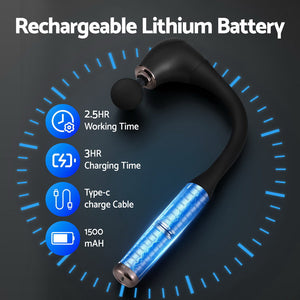 Everfit Massage Gun | U-Shaped Handle | 4 Heads | Percussion Massager