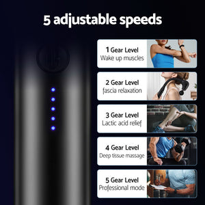 Everfit Massage Gun | U-Shaped Handle | 4 Heads | Percussion Massager