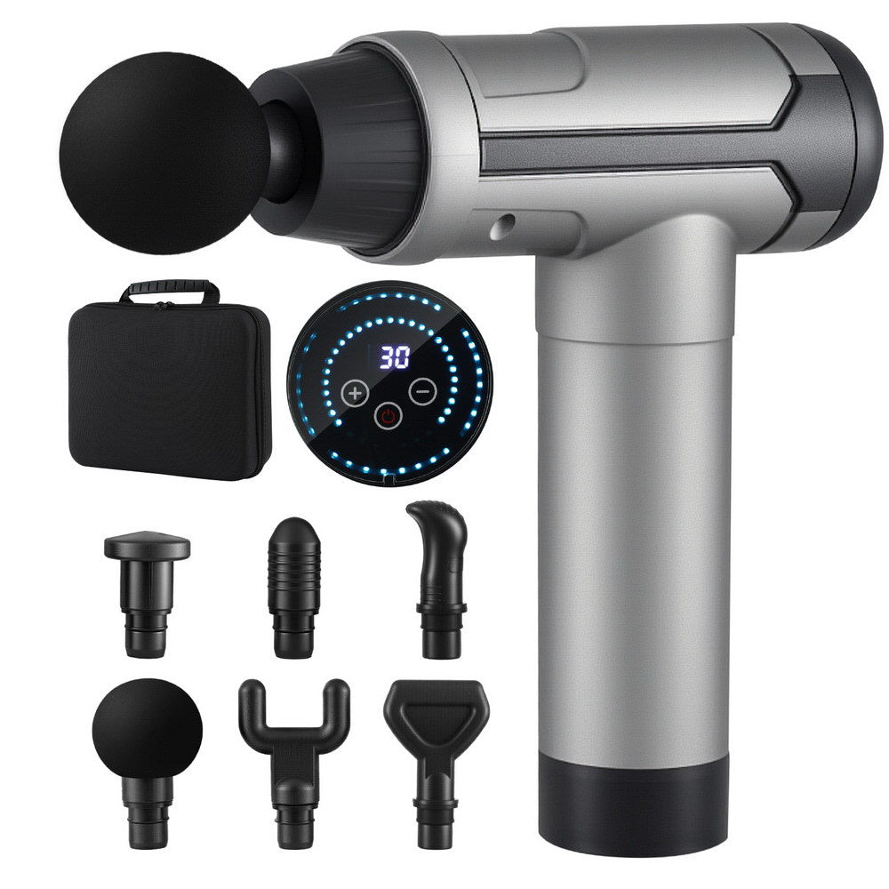 Everfit Massage Gun | 30 Speed | 6 Heads | Rechargeable Vibration Therapy | Black