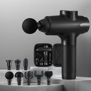 Everfit Massage Gun | 30 Speed | 8 Heads | Rechargeable | Black