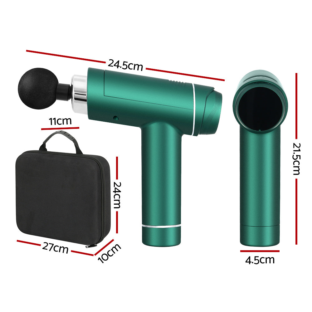 Massage Gun | 30 Speed | 6 Heads | Vibration Muscle Massager | Chargeable | Green
