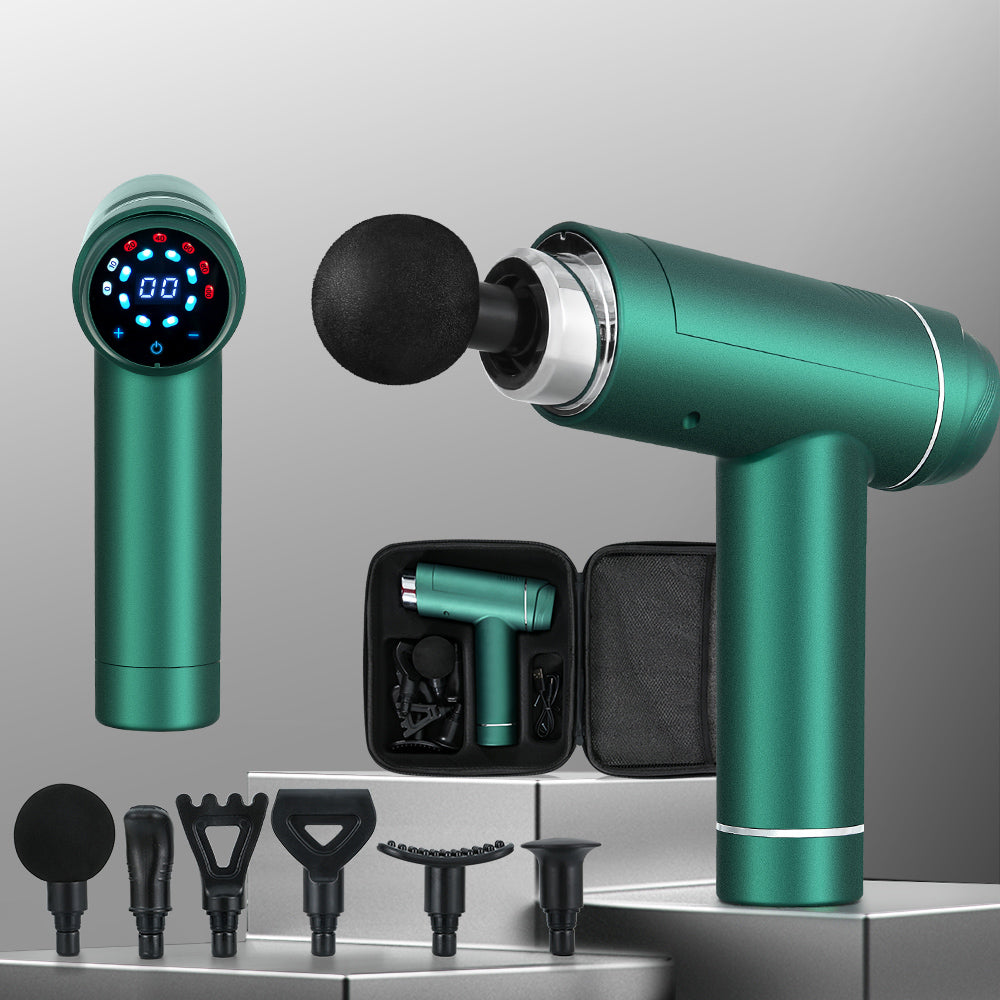 Massage Gun | 30 Speed | 6 Heads | Vibration Muscle Massager | Chargeable | Green