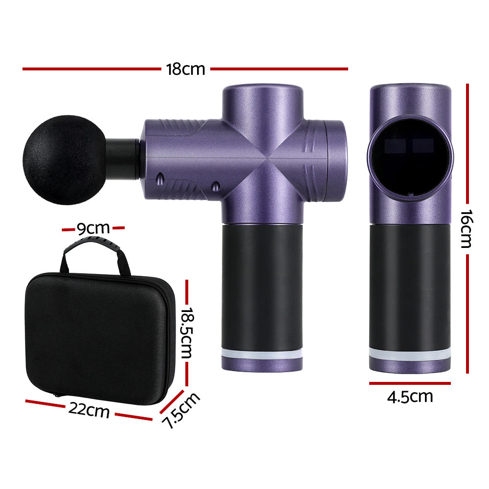 30 Speed Massage Gun | 4 Heads | Vibration Muscle Massager | Chargeable | Purple