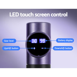 30 Speed Massage Gun | 4 Heads | Vibration Muscle Massager | Chargeable | Purple