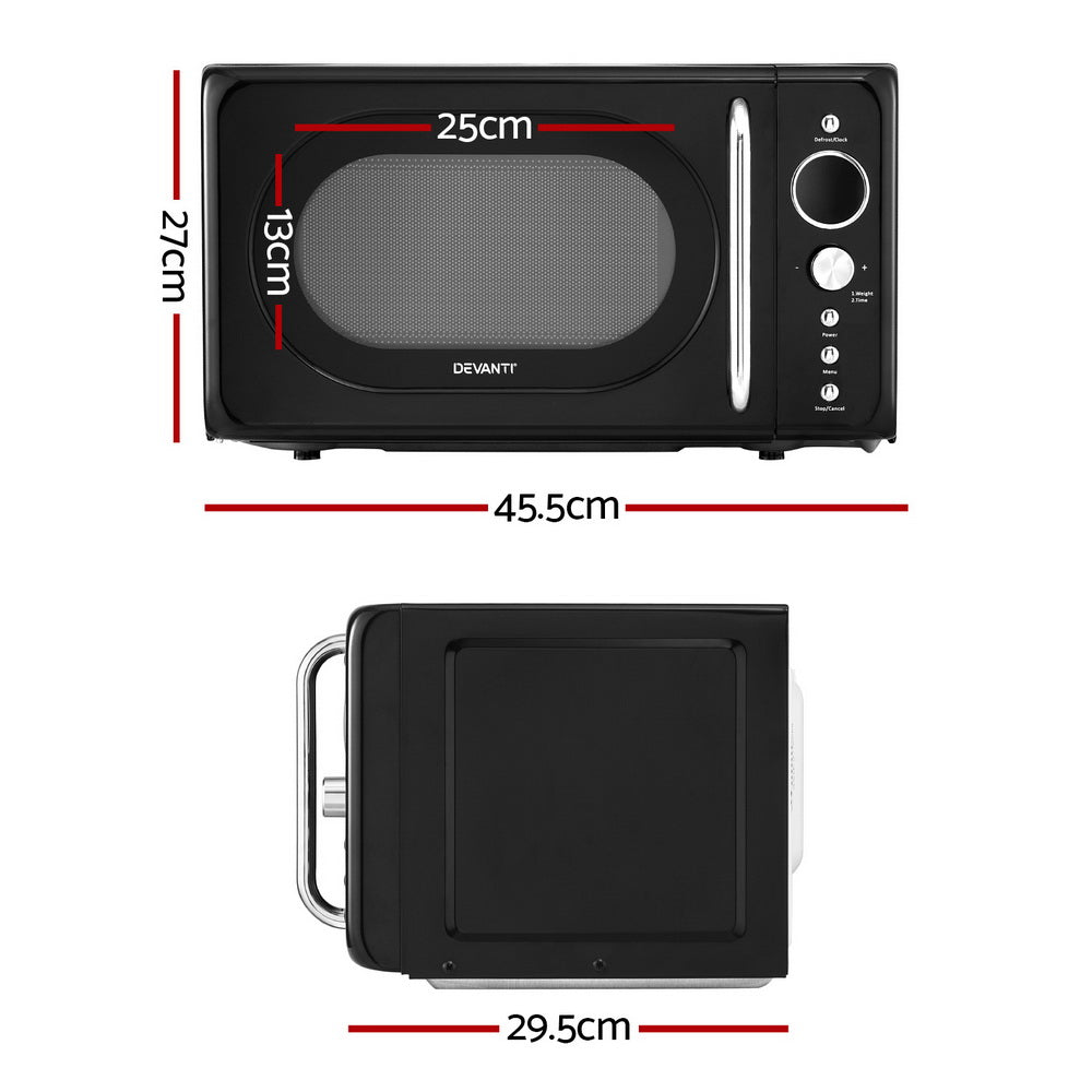 20L Microwave Oven | 700W, Black | Compact & Efficient