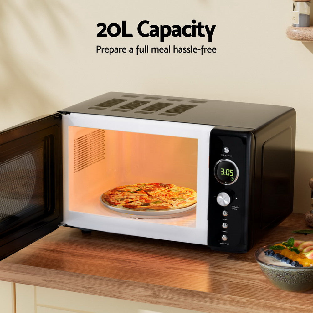 20L Microwave Oven | 700W, Black | Compact & Efficient