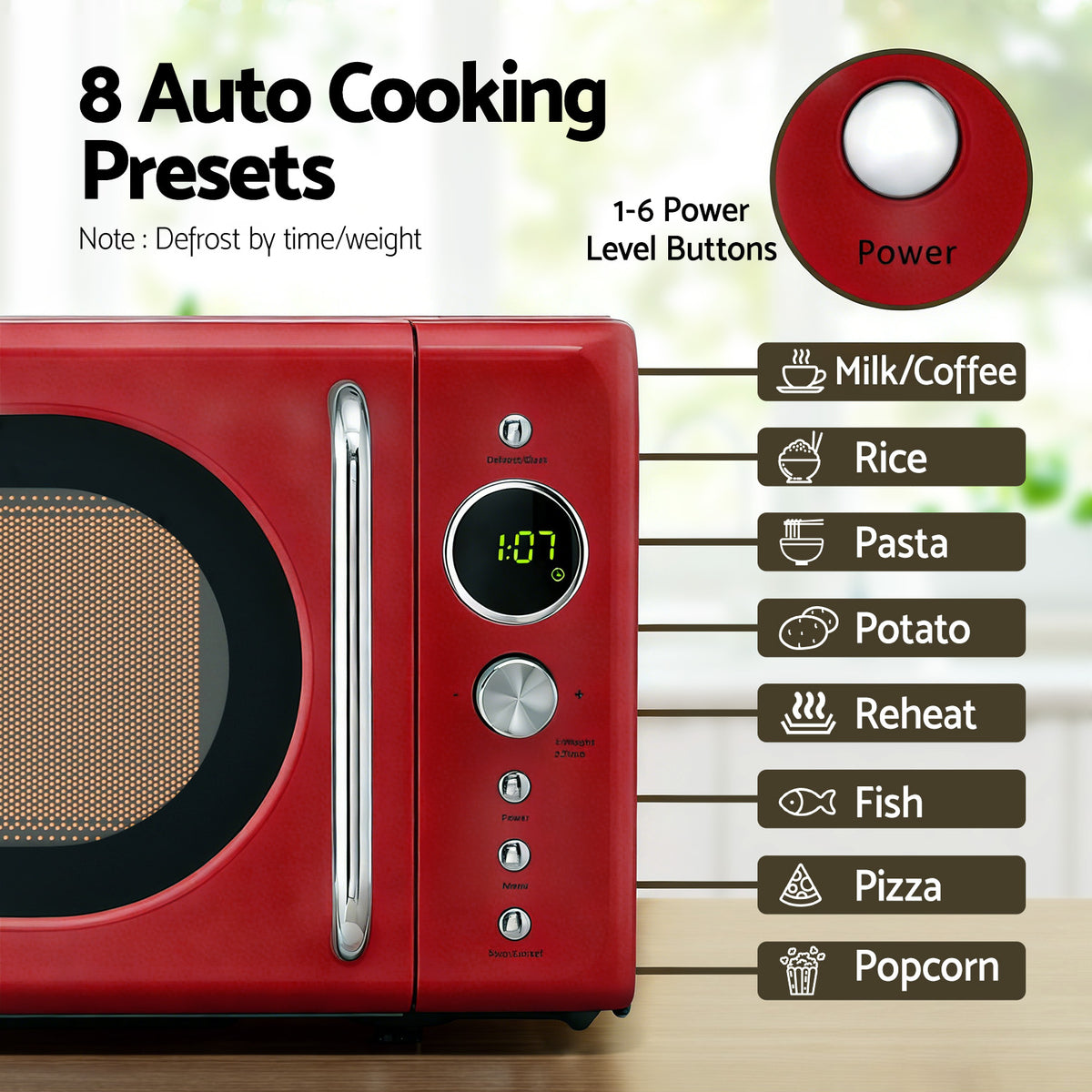 20L Microwave Oven | 700W | Red