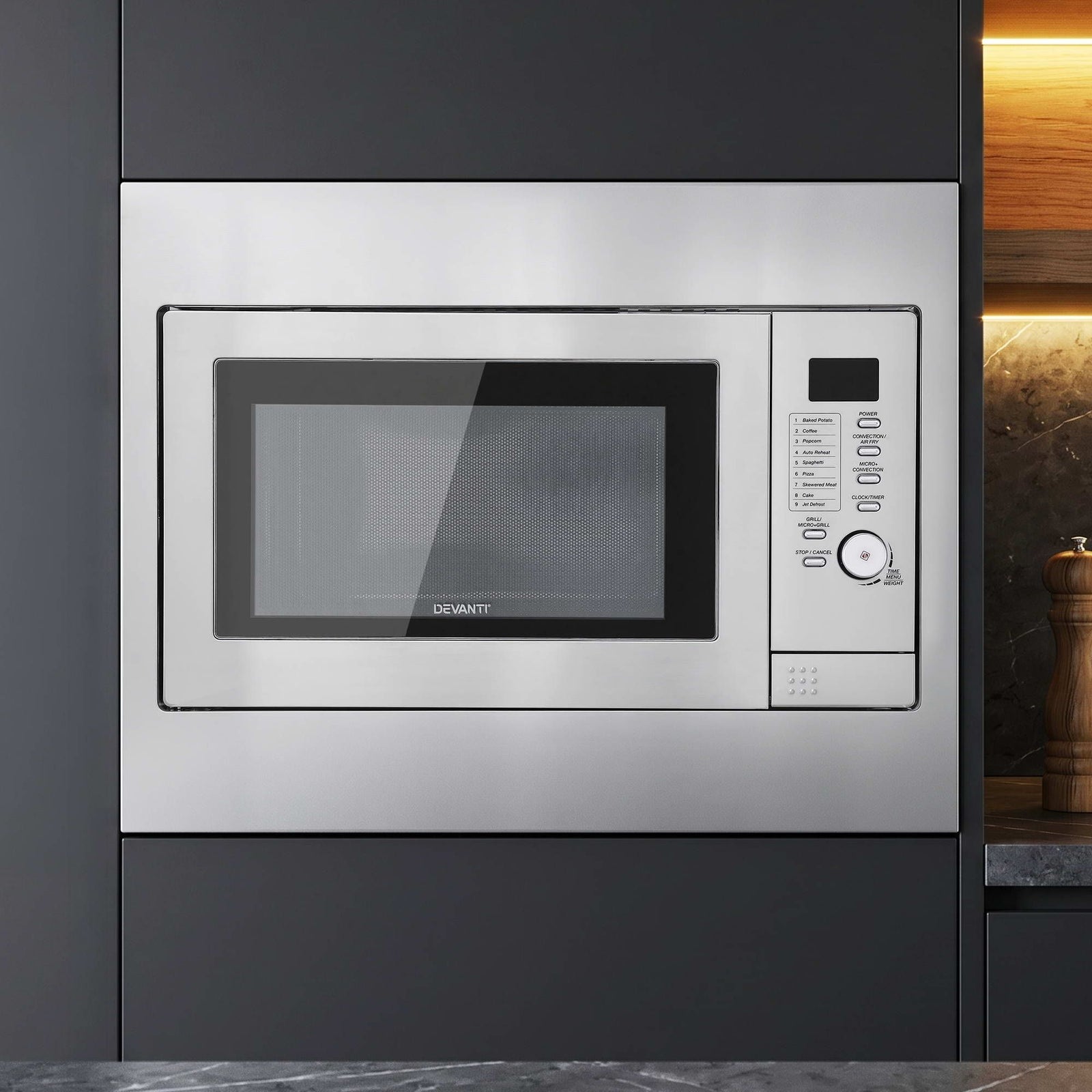 Built-In Microwave Oven | 30L Grill, Air Fry & Convection | Silver