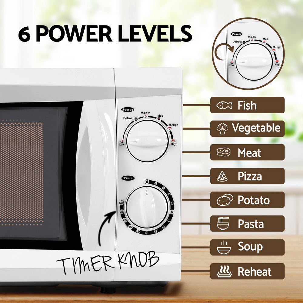 20L Microwave Oven | 800W, White | Compact & Efficient