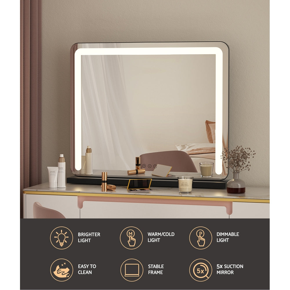 Embellir Makeup Mirror With Light | Hollywood Vanity LED Tabletop Mirrors 50X60CM