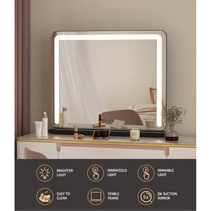 Embellir Makeup Mirror With Light | Hollywood Vanity LED Tabletop Mirrors 50X60CM