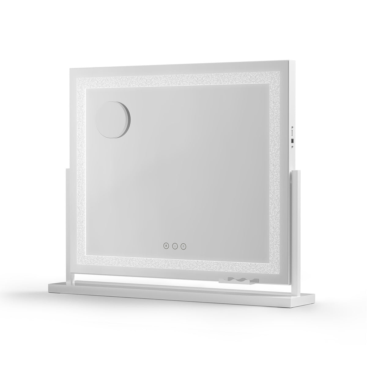 Vanity Mirror with Lights | 60x50cm | 360° Rotating | Crystal LED