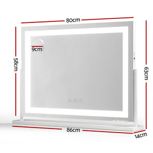 Makeup Vanity Mirror | 80x58cm | 360° Rotatable | Adjustable LED Light Strip