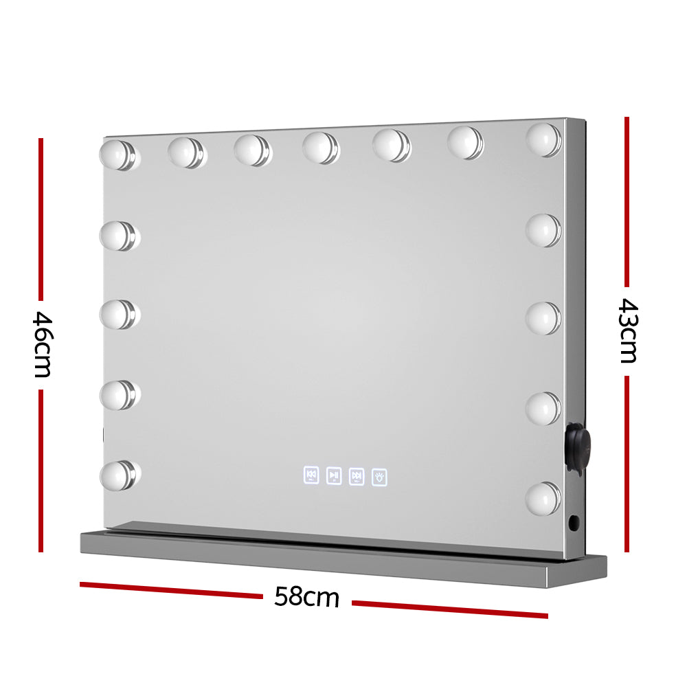 Bluetooth Makeup Mirror | 58x46cm | Hollywood Vanity Mirror with LED Light Wall