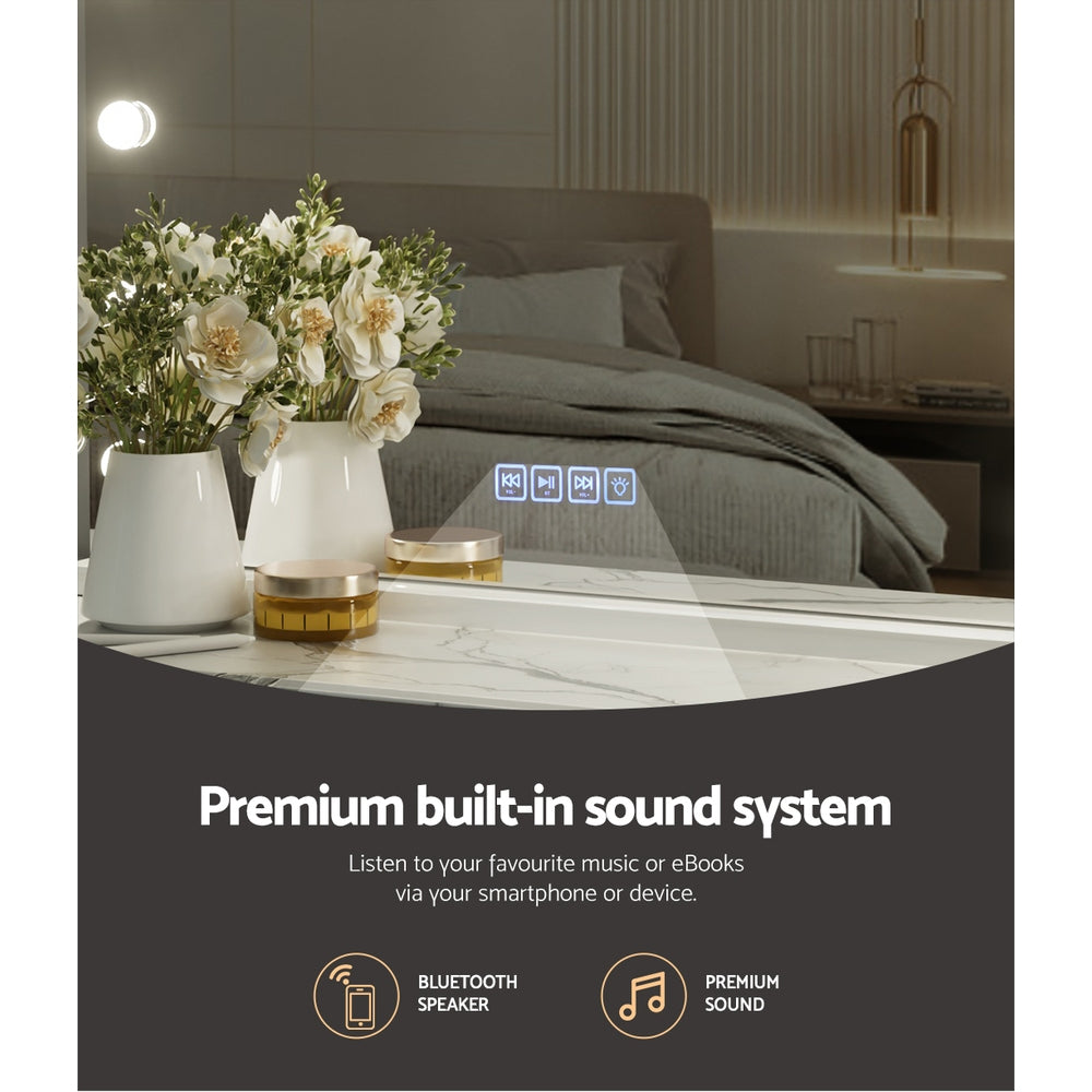 Bluetooth Makeup Mirror | 80x58cm | Hollywood Vanity | With LED Light | Wall