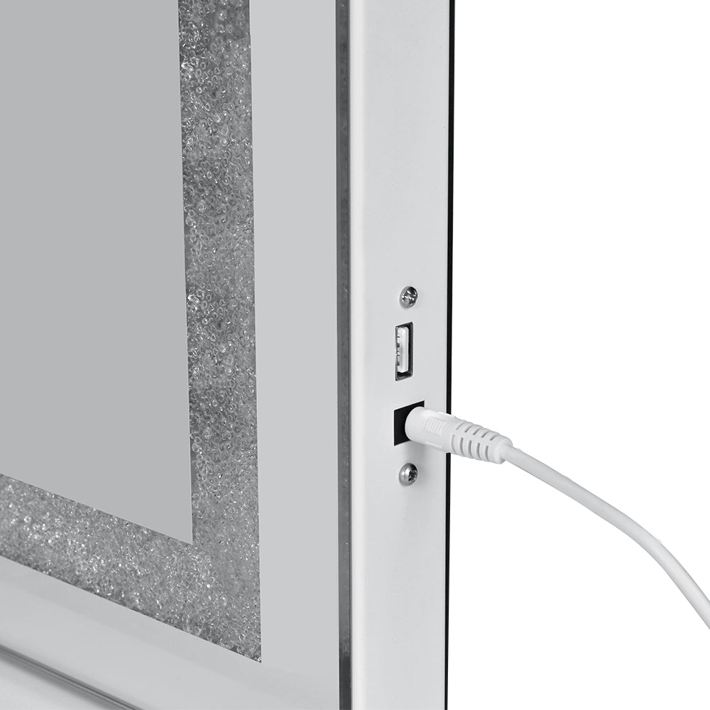 Embellir Bluetooth Makeup Mirror | 80x58cm | Hollywood Vanity with LED Light | Crystal