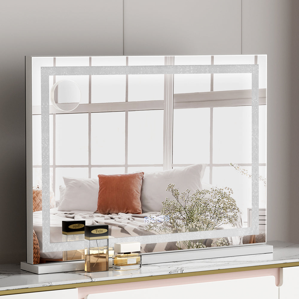 Embellir Bluetooth Makeup Mirror | 80x58cm | Hollywood Vanity with LED Light | Crystal