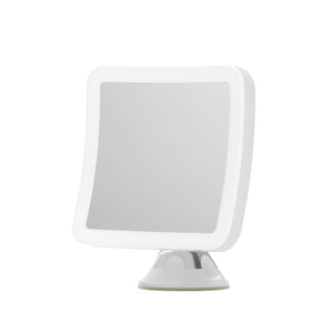 Makeup Mirror | 10x Magnification | LED Light | Adjustable Rotation | Cordless Suction Cup Mount