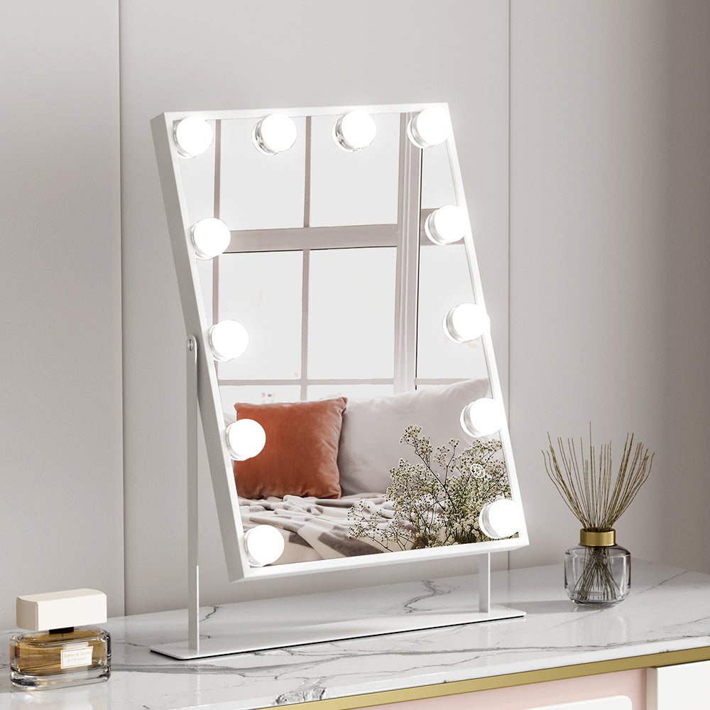 Embellir Bluetooth Makeup Mirror | 30x40cm | Hollywood Vanity with LED Light | White