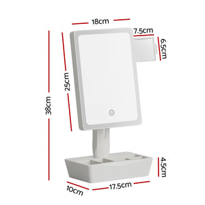 Makeup Mirror | 10X Magnifying | With LED Light | Storage Cosmetic Mirror