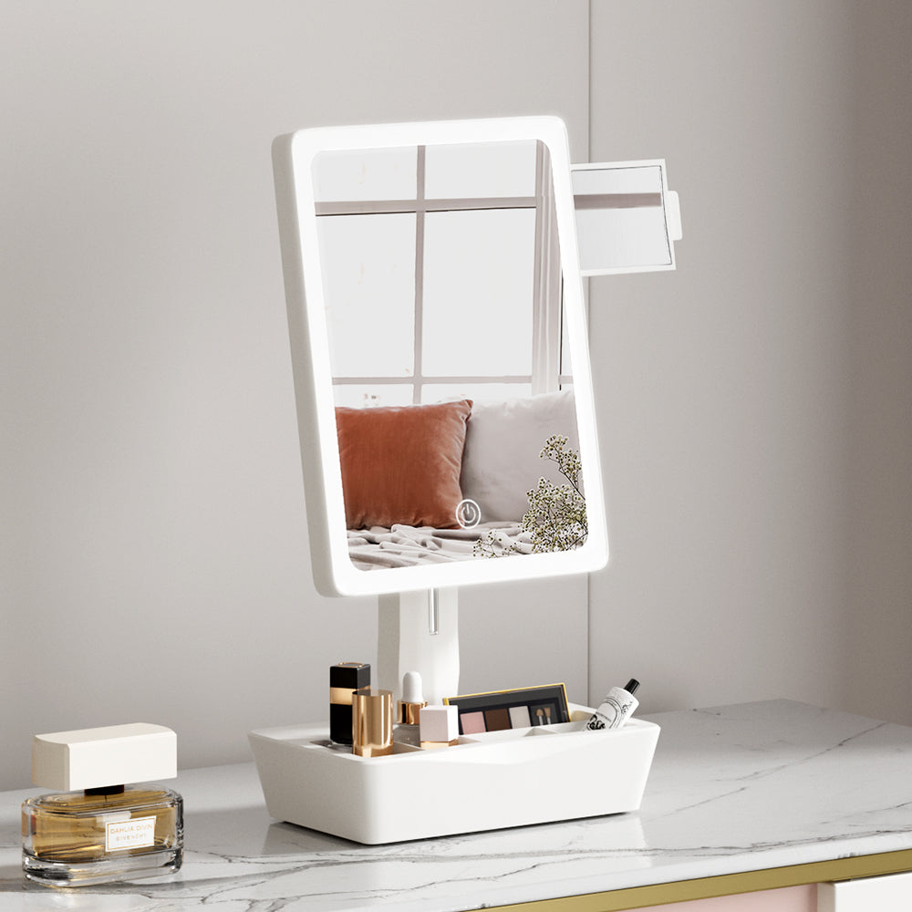 Makeup Mirror | 10X Magnifying | With LED Light | Storage Cosmetic Mirror