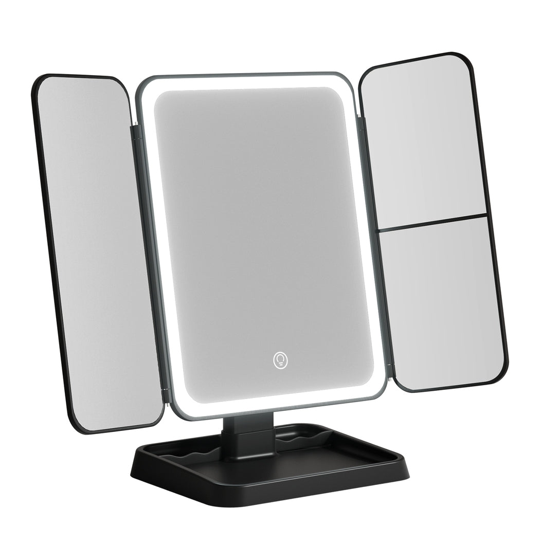 LED Makeup Mirror | Tri-fold | Lighted Vanity Mirrors | 1X2X3X Magnifications