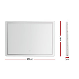 Wall Mirror | 100X70CM | With LED Light | Bathroom Home Decor | Round Rectangle