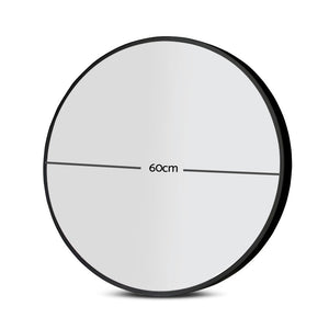 Embellir Wall Mirrors | 2 Pack | 60cm Round Framed | Black | Bathroom or Makeup Decor