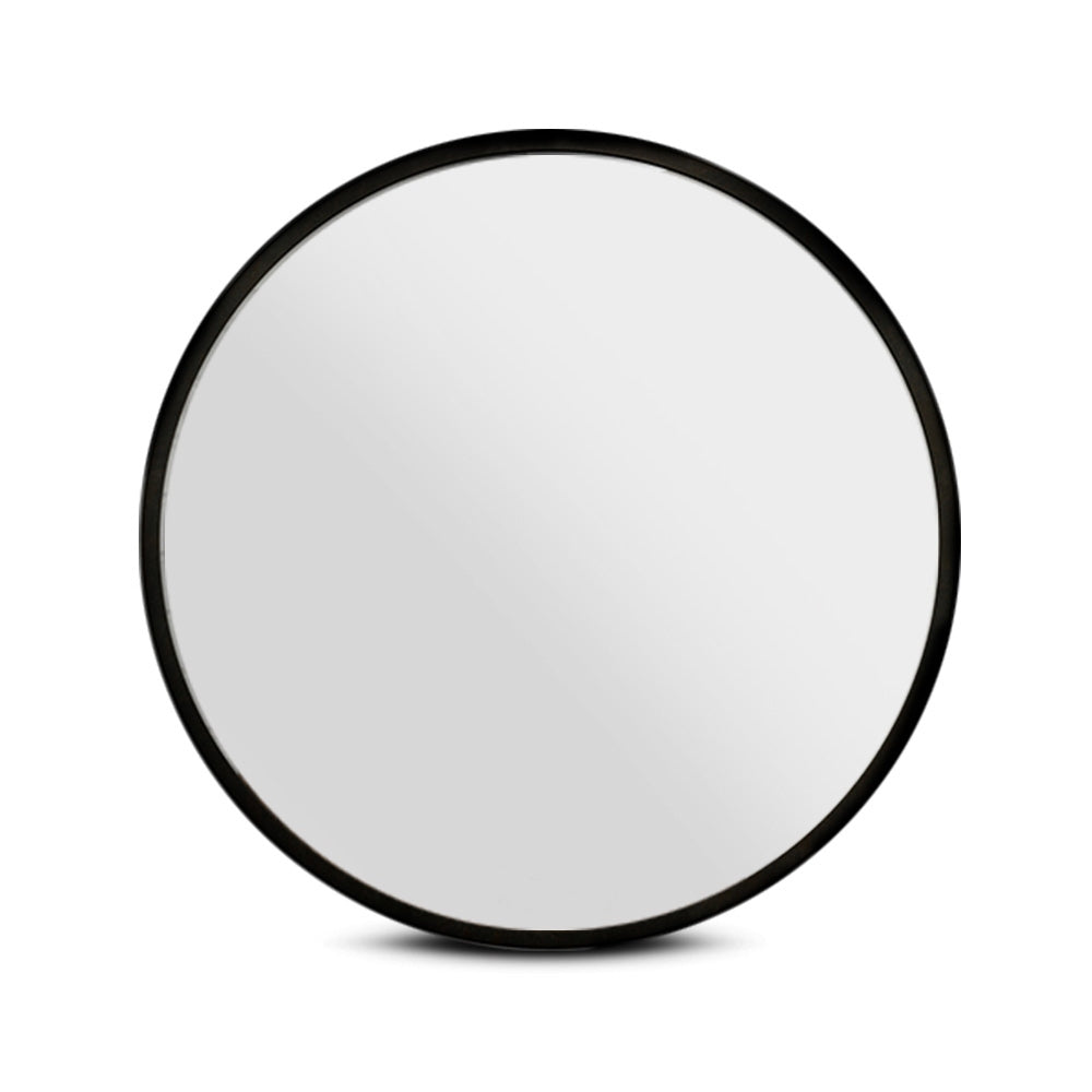 Embellir Wall Mirrors | 2 Pack | 80cm Round Framed | Black | Bathroom or Makeup Decor