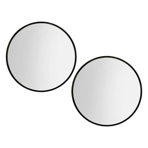 Embellir Wall Mirrors | 2 Pack | 90cm Round Framed | Black | Bathroom or Makeup Decor